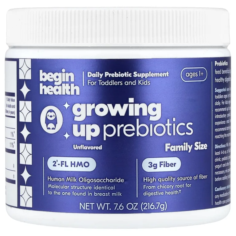 Begin Health, Kids, пребиотики для детей, от 1 года, без вкусовых добавок, 216,7 г (7,6 унции)