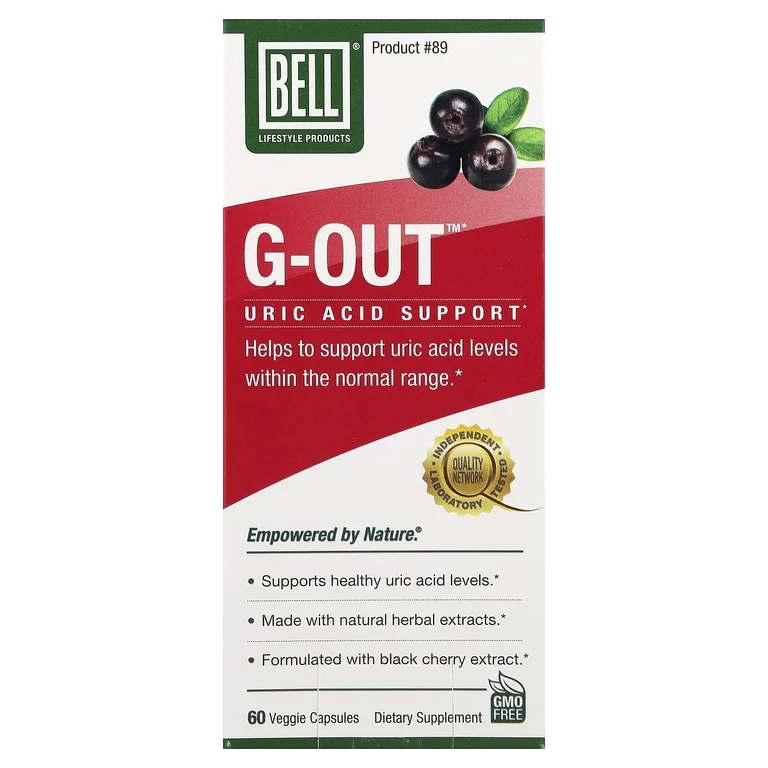 Bell Lifestyle, G-out™, добавка для поддержки уровня мочевой кислоты, 60 растительных капсул