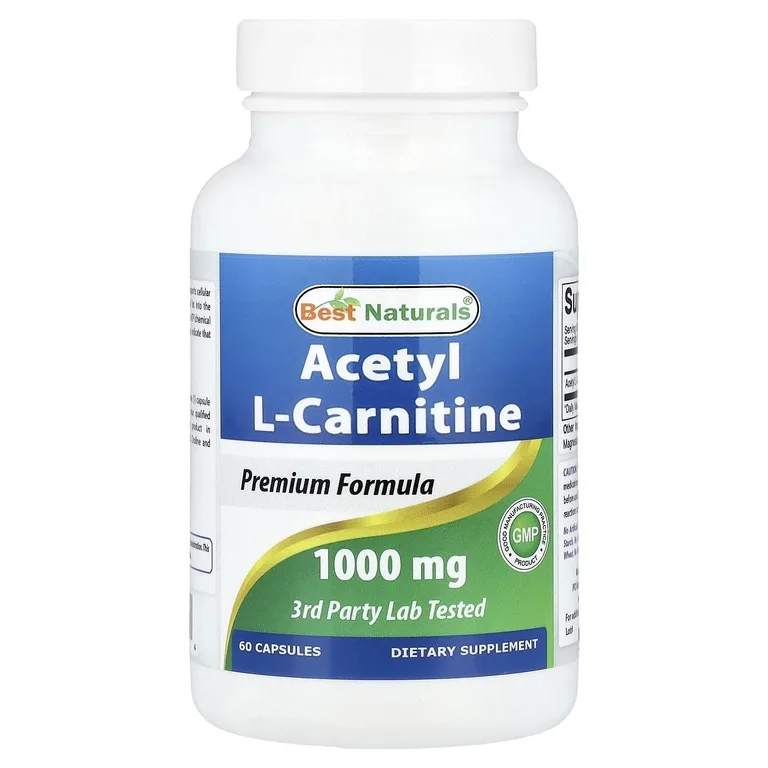 Best Naturals, ацетил-L-карнитин, 1,000 мг, 60 капсул