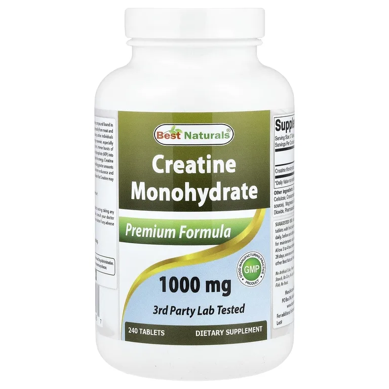 Best Naturals, моногидрат креатина, 1000 мг, 240 таблеток