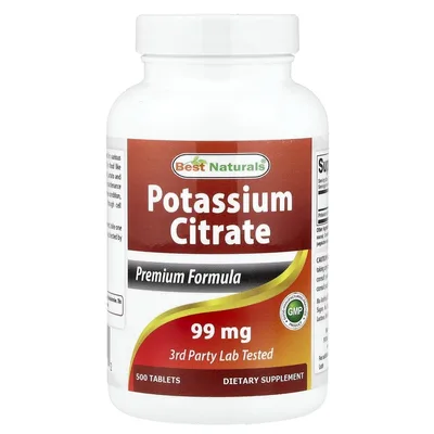 Best Naturals, цитрат калия, 99 мг, 500 таблеток