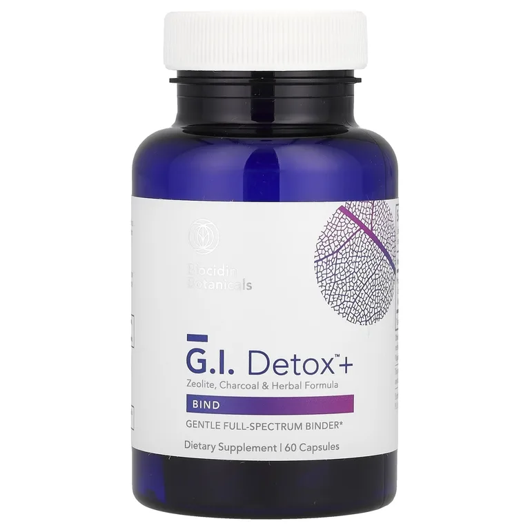 Biocidin Botanicals, GI Detox™ +, цеолит, древесный уголь и растительная формула, 60 капсул
