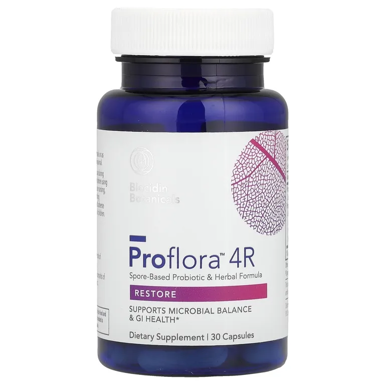 Biocidin Botanicals, Proflora™ 4R, пробиотик на основе спор и растительная формула, 30 капсул