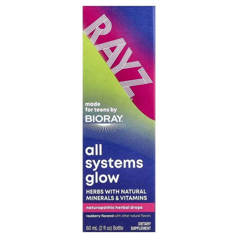 Bioray, Raz®, All Systems Glow, для подростков, малиновый вкус, 59 мл (2 жидк. унции)