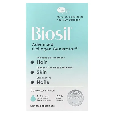 Biosil, кремний, добавка для стимуляции выработки коллагена, 15 мл (0,5 жидкой унции)