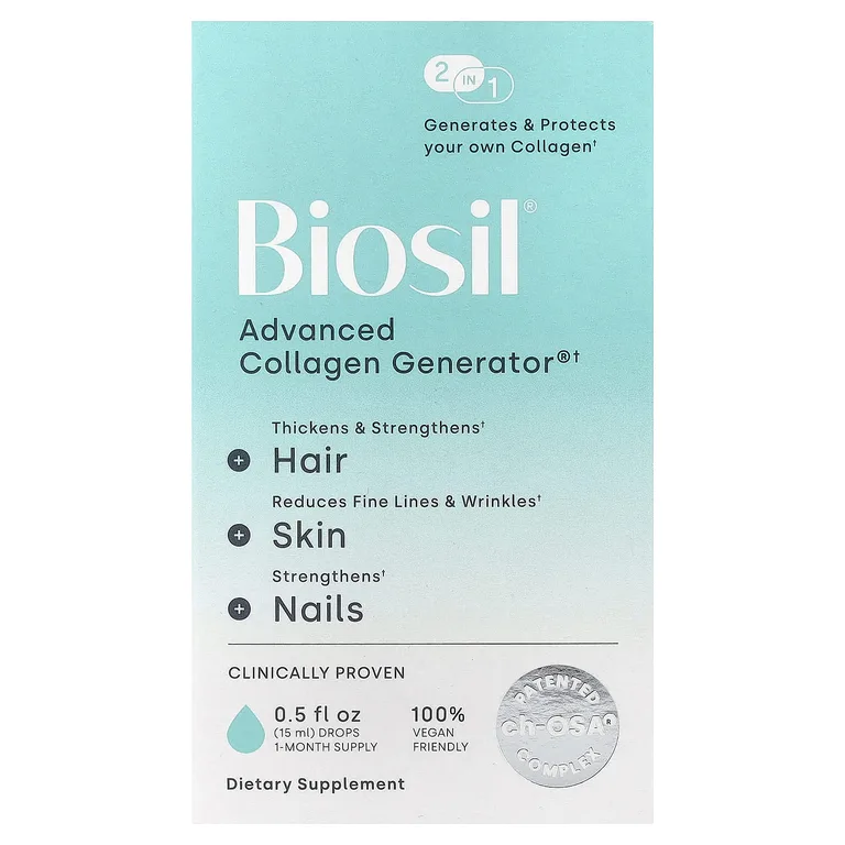 Biosil, кремний, добавка для стимуляции выработки коллагена, 15 мл (0,5 жидкой унции)