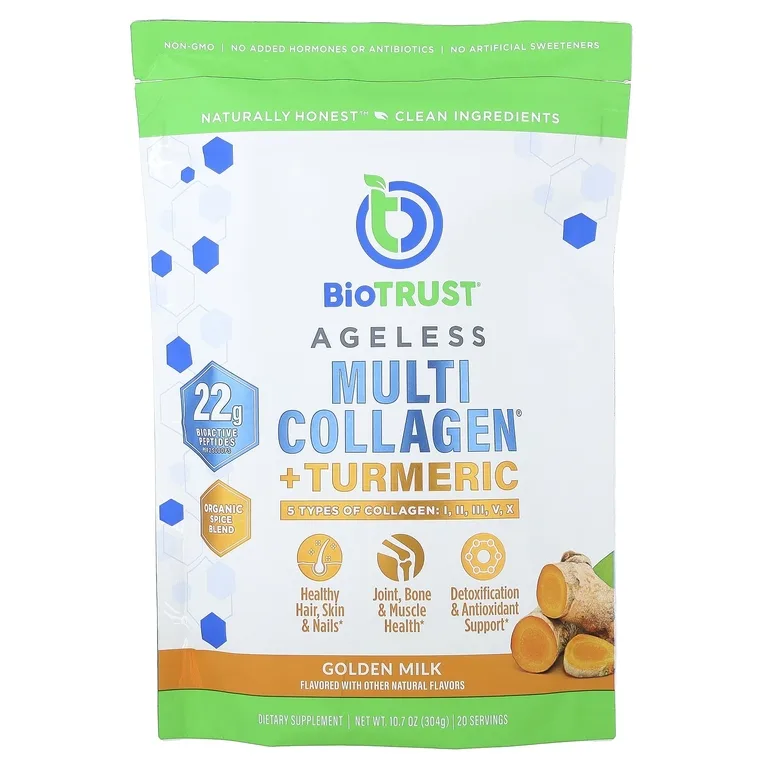BioTRUST, Ageless Multi Collagen® с куркумой, золотистое молоко, 304 г (10,7 унции)