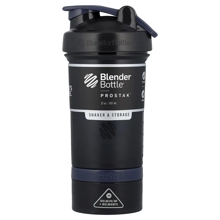 Blender Bottle, ProStak™, шейкер с контейнером для хранения, FC Black, 651 мл