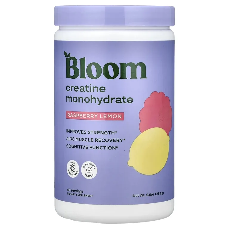 Bloom, моногидрат креатина, малина и лимон, 254 г (9 унций)