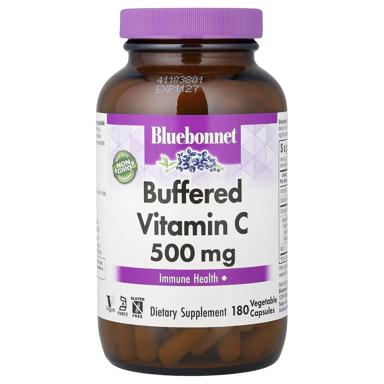 Bluebonnet Nutrition, Буферизированный витамин C, 180 растительных капсул