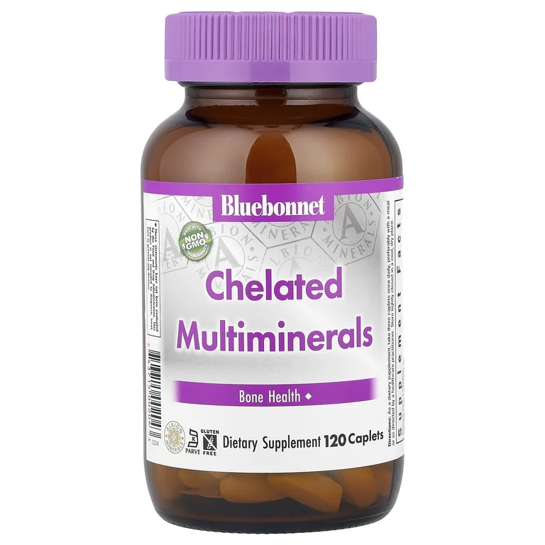 Bluebonnet Nutrition, хелатные мультиминералы, 120 капсуловидных таблеток