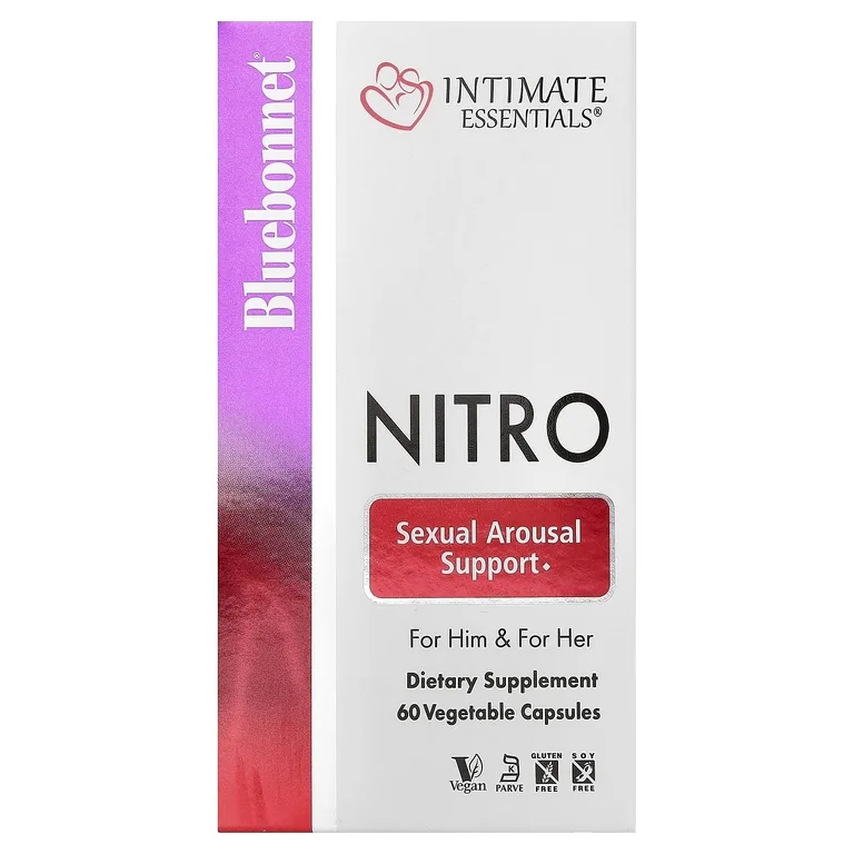 Bluebonnet Nutrition, Intimate Essentials®, Nitro, для мужчин и для нее, 60 растительных капсул (300 мг в 1 капсуле)