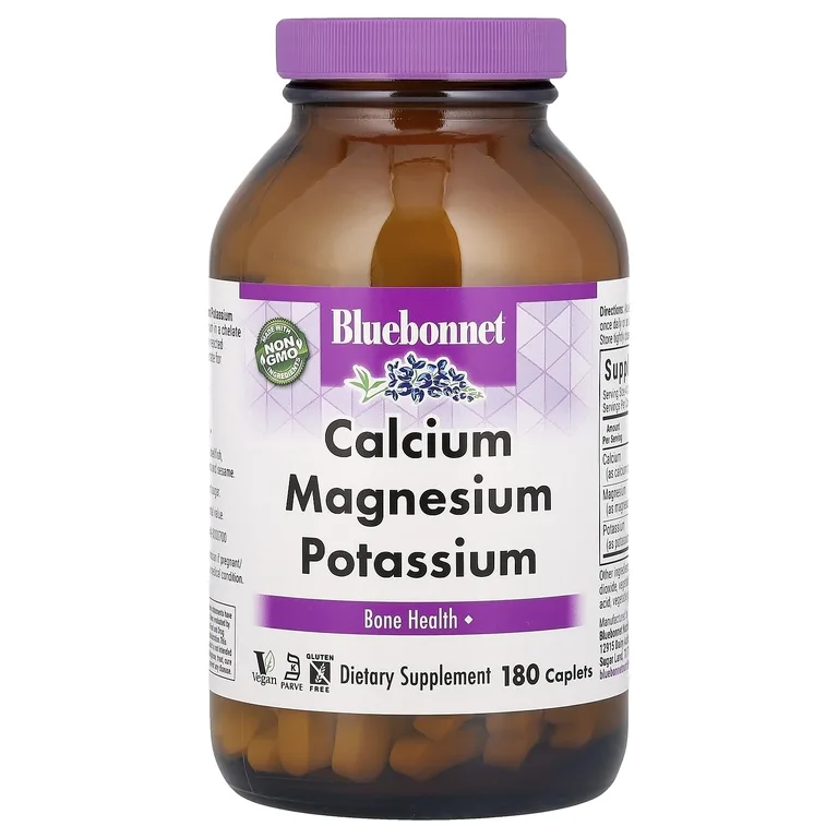Bluebonnet Nutrition, кальций, магний и калий, 180 капсул