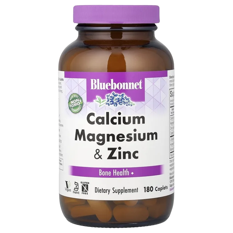 Bluebonnet Nutrition, Кальций, магний и цинк, 180 капсул