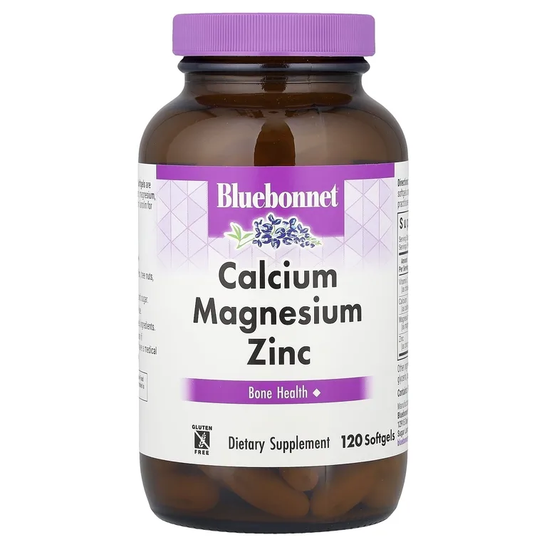 Bluebonnet Nutrition, кальций, магний, цинк, 120 мягких желатиновых капсул