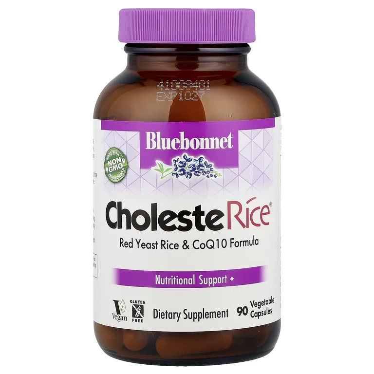 Bluebonnet Nutrition, Красный ферментированный рис и коэнзим Q10, 90 растительных капсул