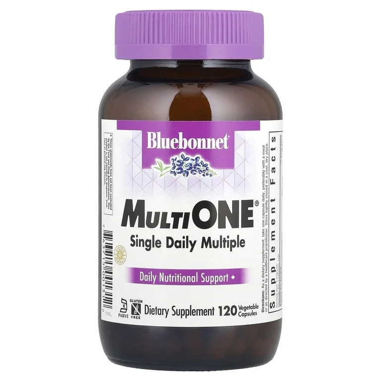 Bluebonnet Nutrition, мультивитамины и минералы, для приема раз в день, 120 растительных капсул