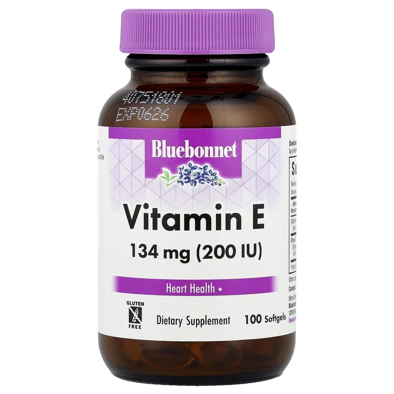Bluebonnet Nutrition, Витамин E, 200 МЕ, 100 гелевых капсул