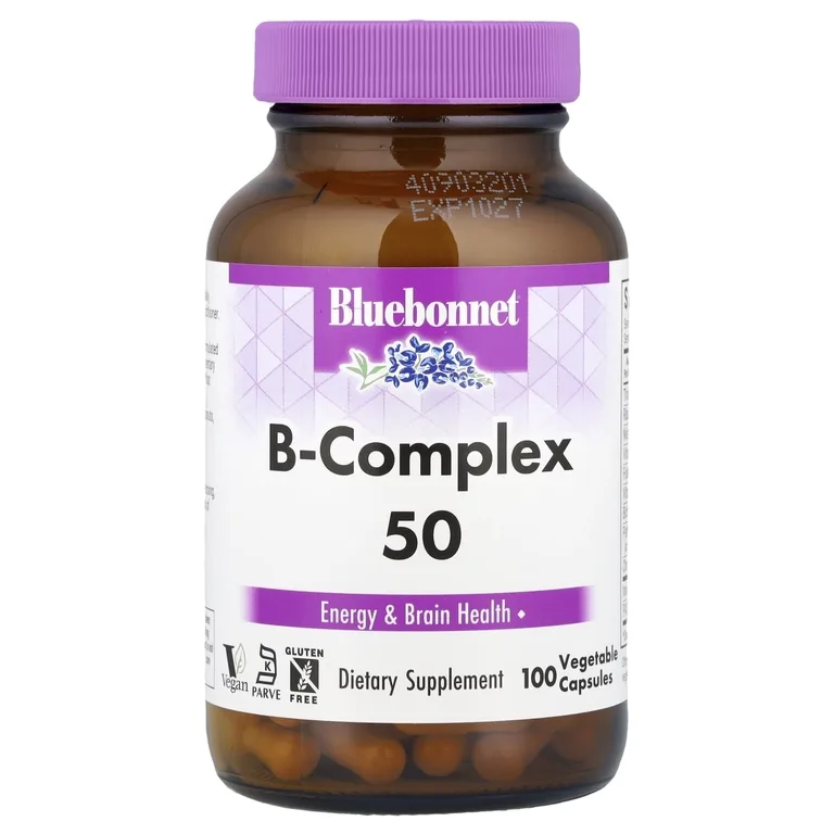 Bluebonnet Nutrition, витамины группы B, 100 вегетарианских капсул