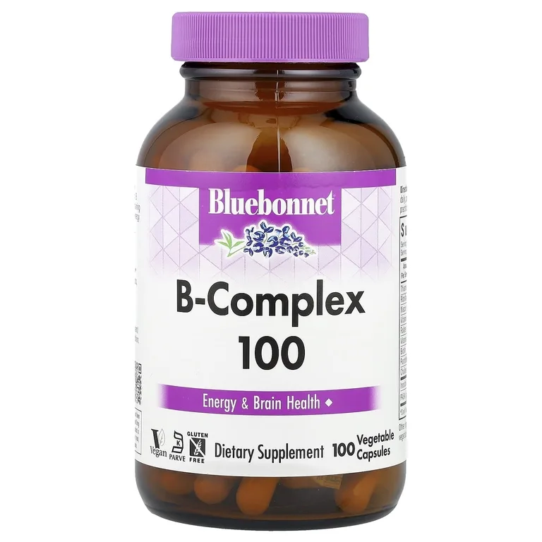 Bluebonnet Nutrition, витамины группы B, 100 вегетарианских капсул