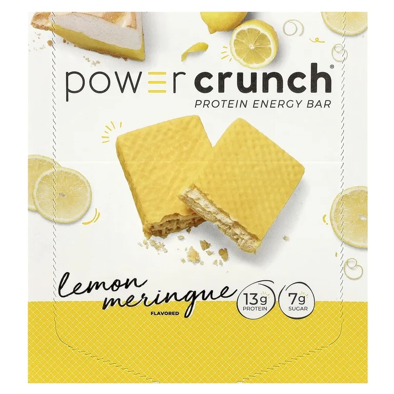 BNRG, Power Crunch®, протеиновый батончик, лимон и безе, 12 батончиков по 40 г (1,4 унции)