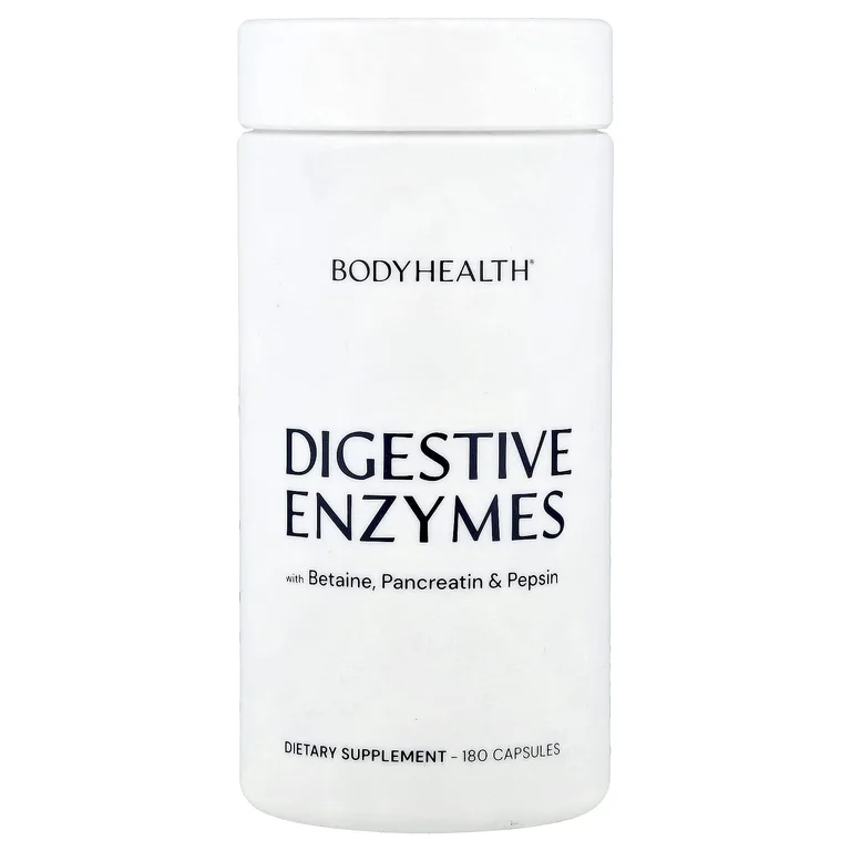 BodyHealth, Пищеварительные ферменты с бетаином, панкреатином и пепсином, 180 капсул