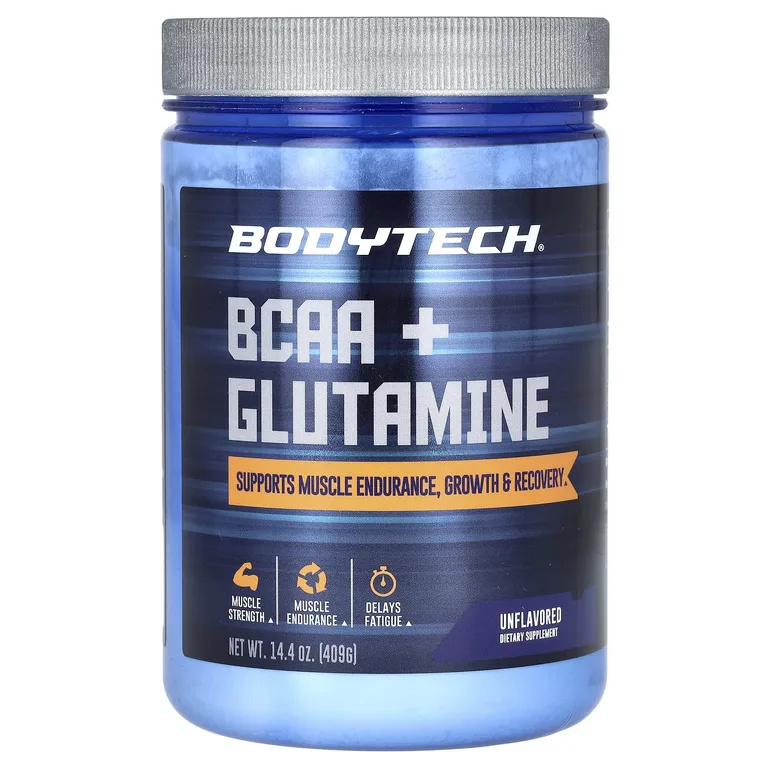 BodyTech, BCAA и глутамин в порошке, без вкусовых добавок, 409 г (14,4 унции)