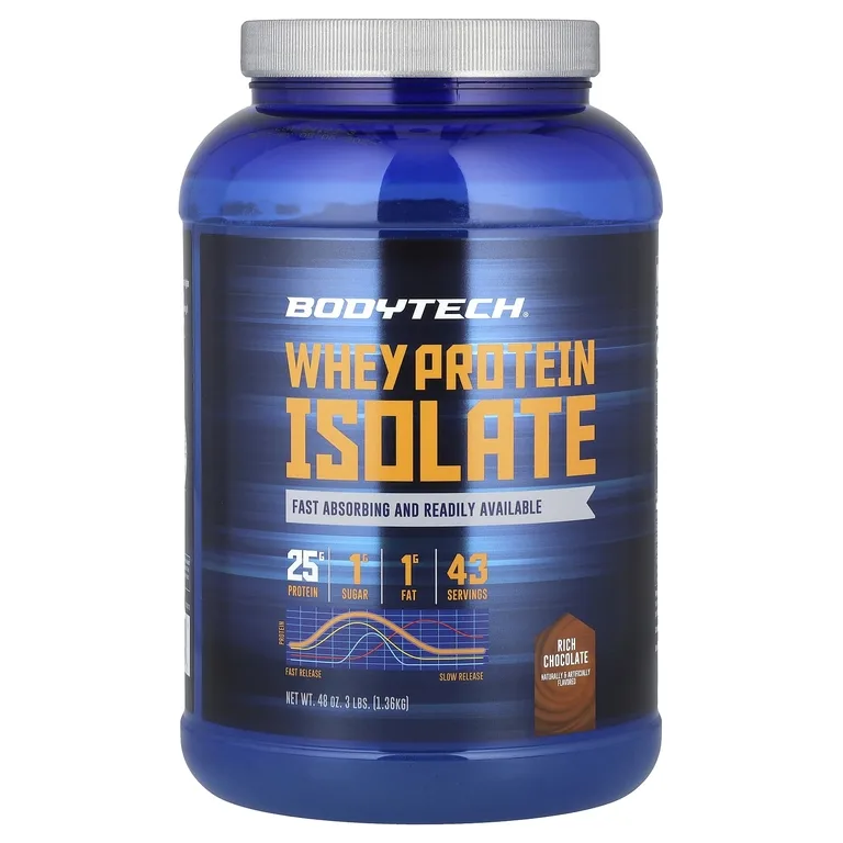 BodyTech, Изолят сывороточного протеина, насыщенный шоколад, 1,36 кг (3 фунта)