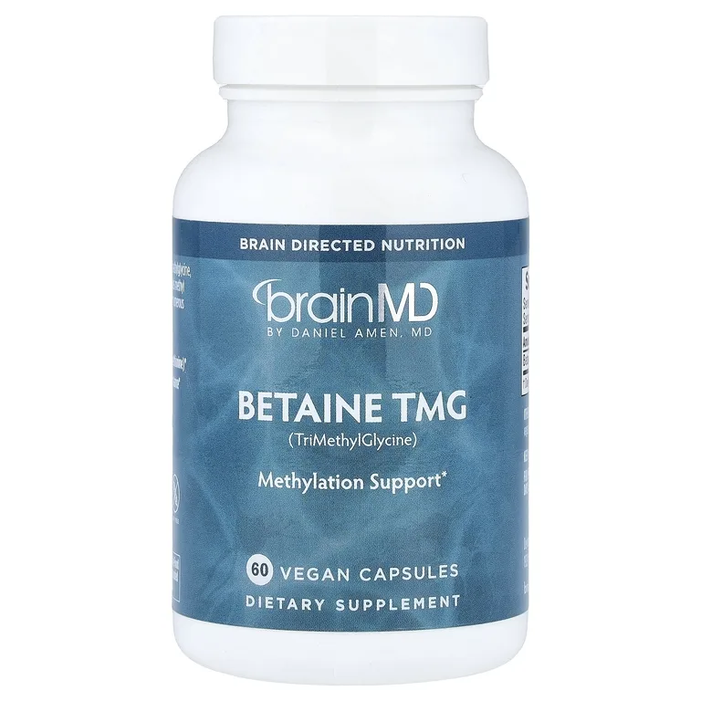 BrainMD, бетаин ТМГ, 60 веганских капсул (500 мг в 1 капсуле)
