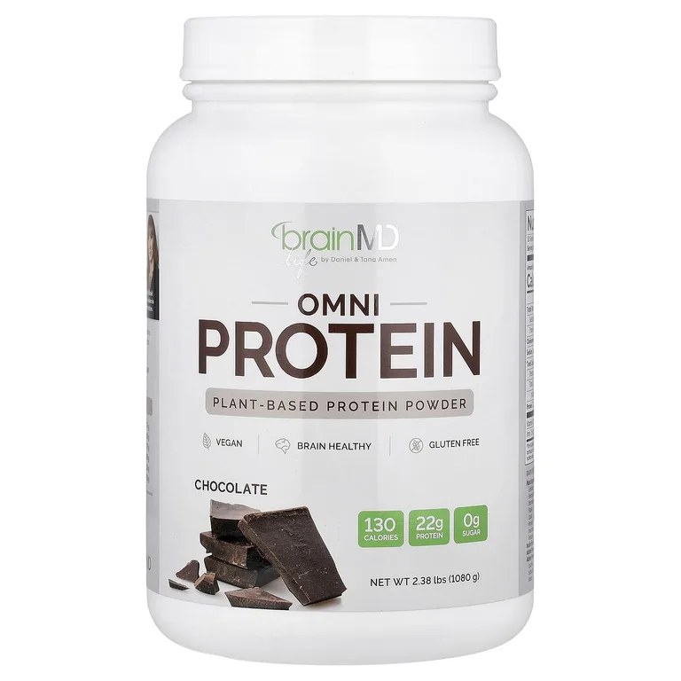 BrainMD, Omni Protein, протеиновый порошок из растительных ингредиентов, со вкусом шоколада, 1080 г (2,38 фунта)