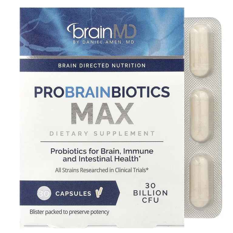 BrainMD, Probrainbiotics Max, 30 капсул