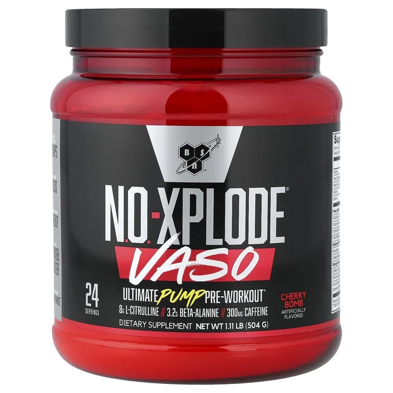 BSN, No-Xplode® VASO, предтренировочный комплекс для накачивания мышц, со вкусом вишни, 504 г (1,11 фунта)