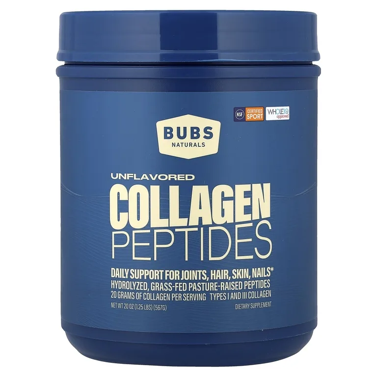 BUBS Naturals, пептиды коллагена, без добавок, 567 г (20 унций)