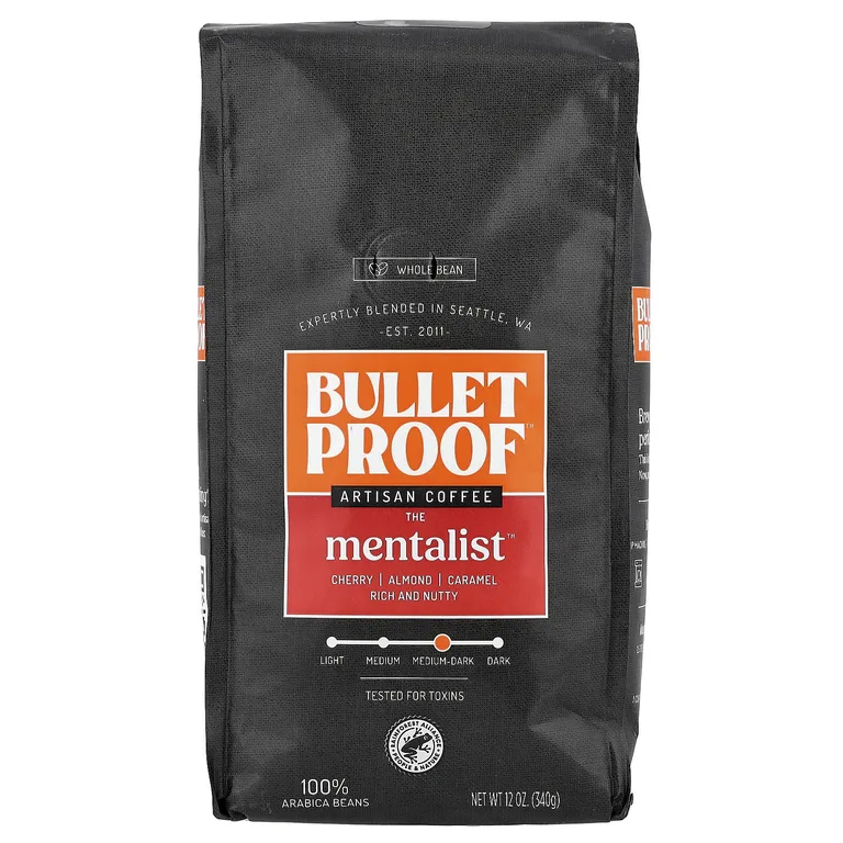 BulletProof, кофе в цельных зернах, средняя-темная обжарка, 340 г (12 унций)