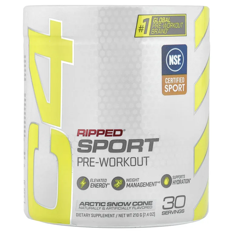 C4 / Cellucor, C4 Ripped® Sport, предтренировочный комплекс, арктический лед, 210 г (7,4 унции)