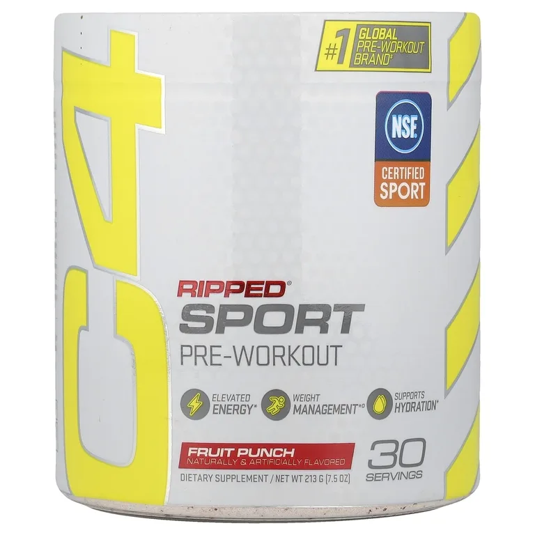 C4 / Cellucor, C4® Ripped Sport, предтренировочный комплекс, со вкусом фруктового пунша, 213 г (7,5 унции)