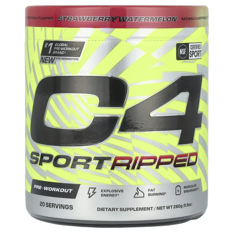 C4 / Cellucor, C4® Sport Ripped, предтренировочный комплекс, со вкусом клубники и арбуза, 280 г (9,9 унции)