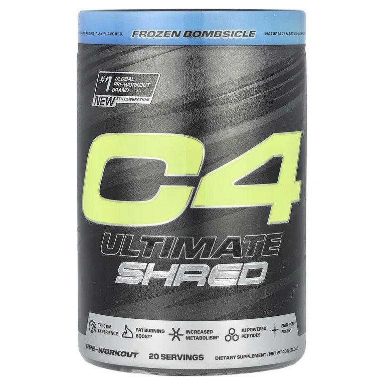 C4 / Cellucor, C4® Ultimate Shred, предтренировочный комплекс, Frozen Bombscle, 406 г (14,3 унции)