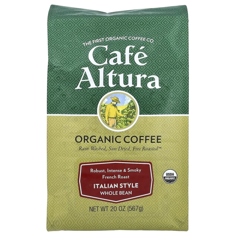 Cafe Altura, органический кофе, итальянский стиль, цельные зерна, французская обжарка, 567 г (20 унций)