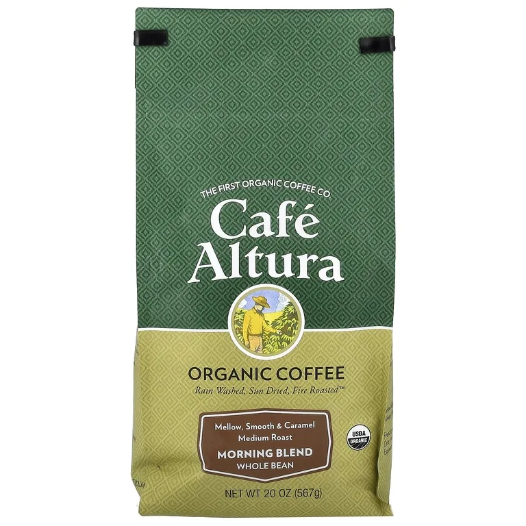 Cafe Altura, органический кофе, утренняя смесь, цельные зерна, средняя обжарка, 567 г (20 унций)