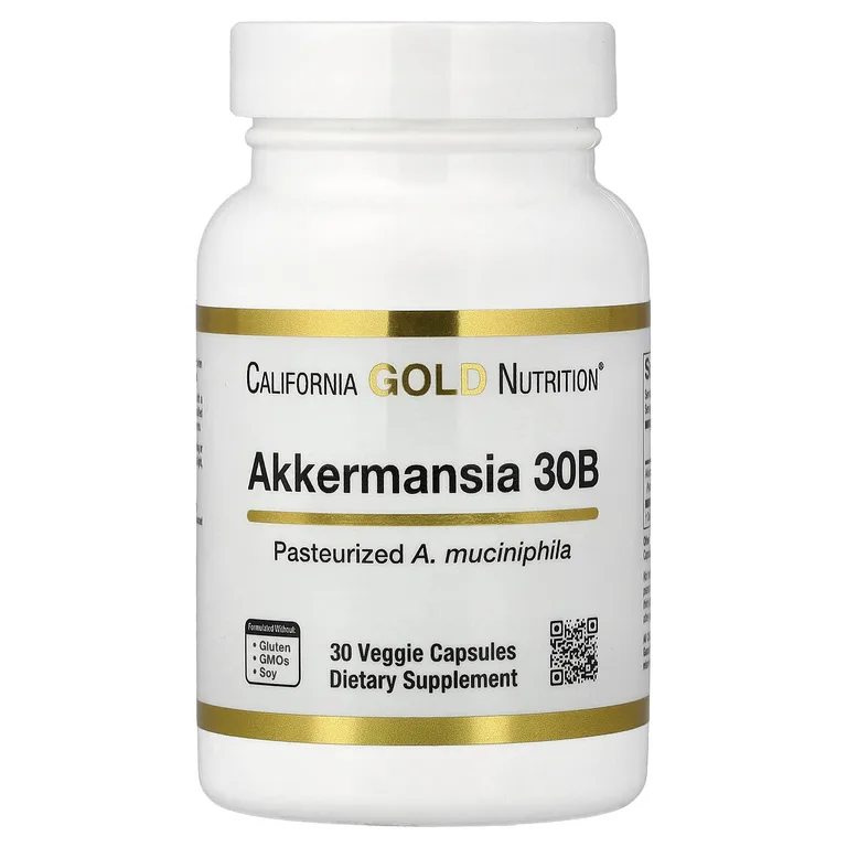 California Gold Nutrition, Akkermansia 30B, аккермансия, 30 вегетарианских капсул (150 мг в 1 капсуле)