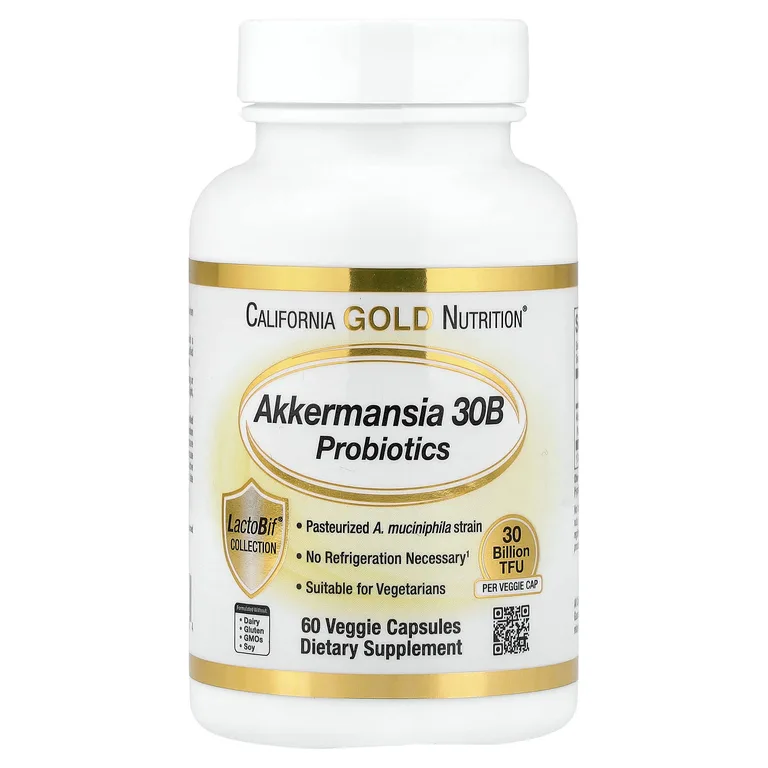California Gold Nutrition, Akkermansia 30B, аккермансия, 60 вегетарианских капсул