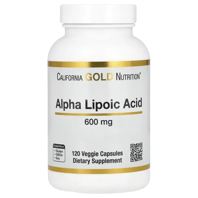 California Gold Nutrition, альфа-липоевая кислота, 600 мг, 120 растительных капсул