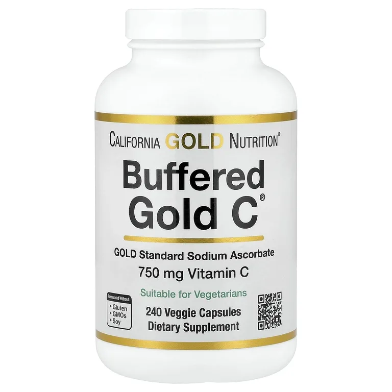 California Gold Nutrition, аскорбат натрия (витамин C), 240 растительных капсул