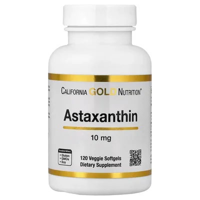 California Gold Nutrition, астаксантин, 10 мг, 120 вегетарианских капсул