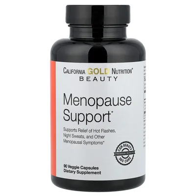 California Gold Nutrition, Beauty, добавка для поддержки во время менопаузы с дудником гигантским, цинанхумом, зопником и L-лейцином, 90 растительных капсул