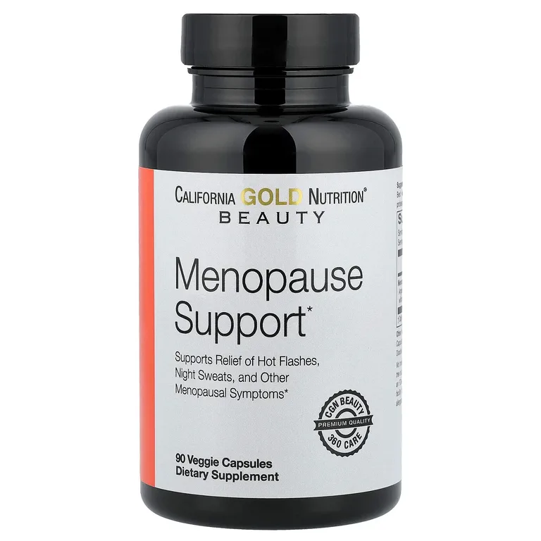 California Gold Nutrition, Beauty, добавка для поддержки во время менопаузы с дудником гигантским, цинанхумом, зопником и L-лейцином, 90 растительных капсул