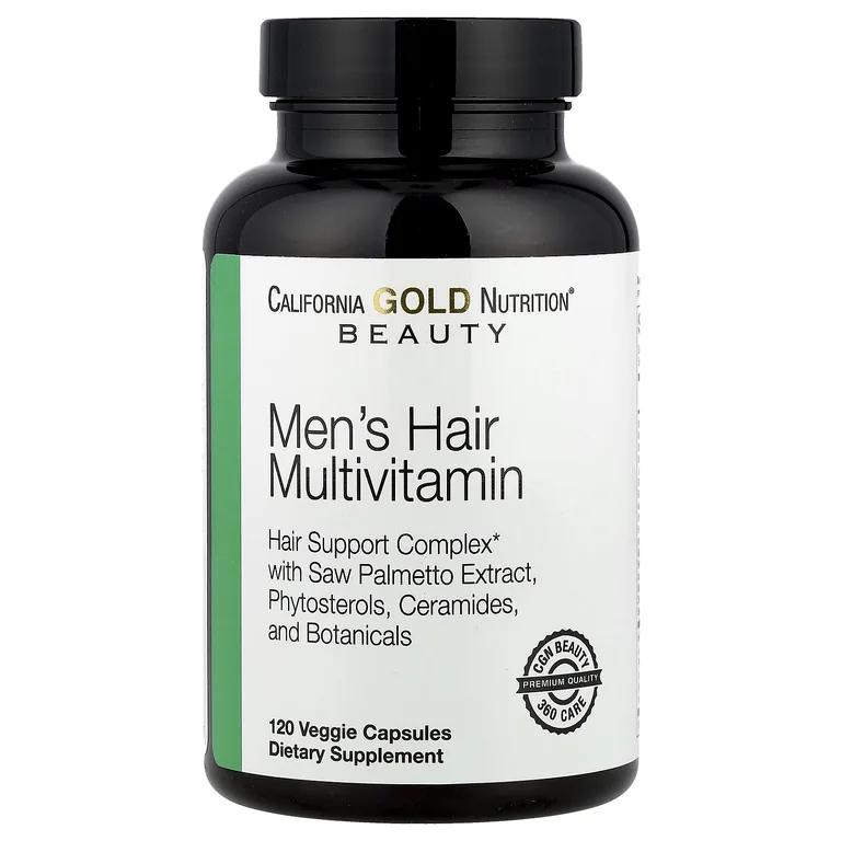 California Gold Nutrition, Beauty, мужские мультивитамины для волос, 120 растительных капсул