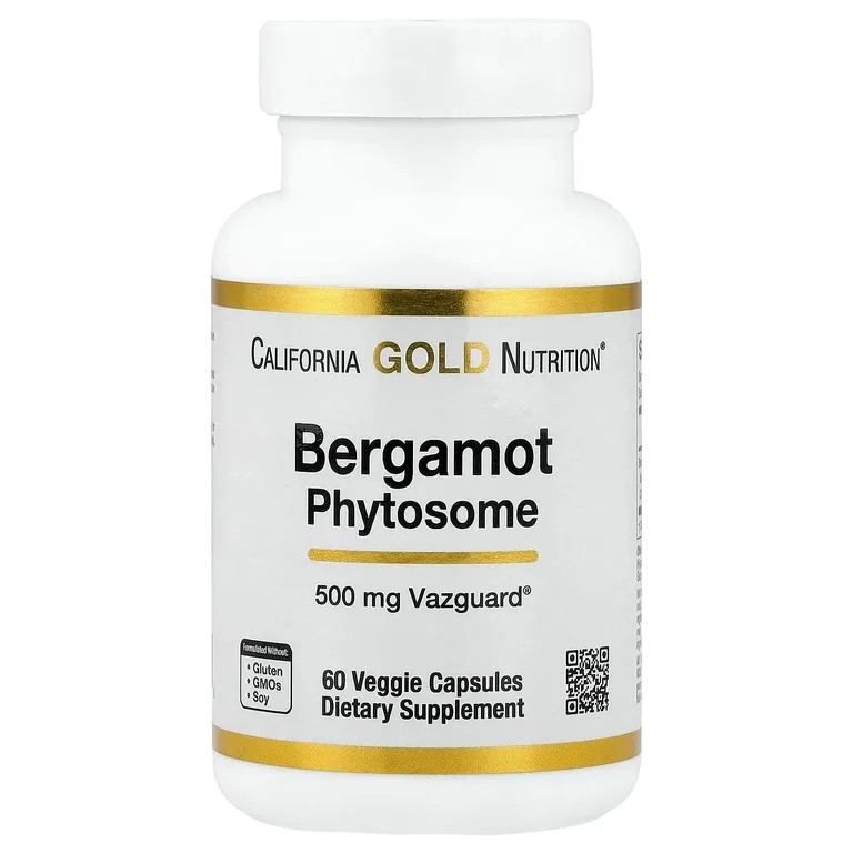 California Gold Nutrition, Bergamot Phytosome, фитосома бергамота с экстрактом бергамота, 500 мг, 60 растительных капсул