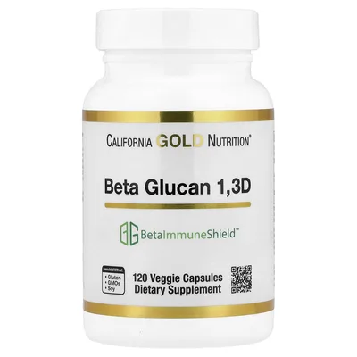 California Gold Nutrition, бета-глюкан из водорослей 1,3D, 120 вегетарианских капсул (125 мг в каждой капсуле)